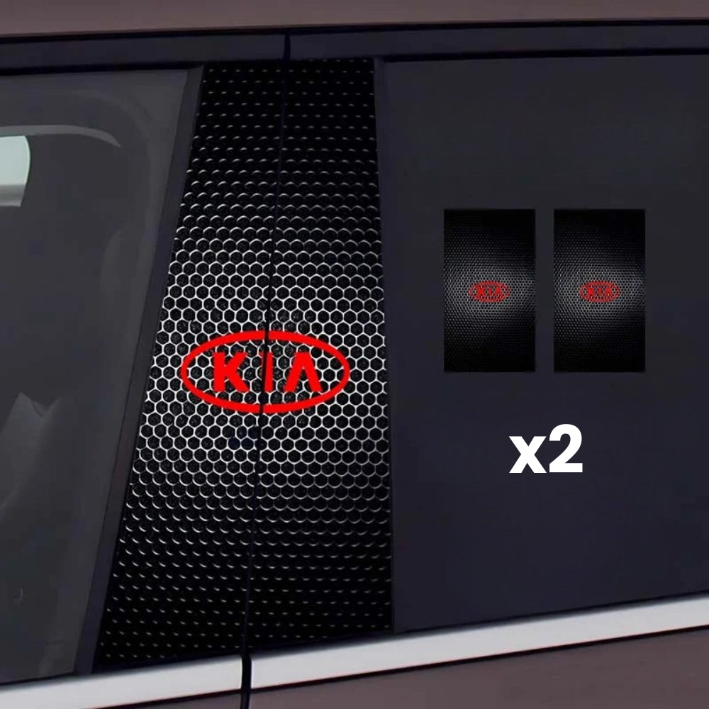 2 adesivi per finestrini auto con logo