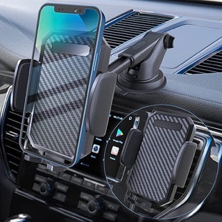 Supporto da auto a ventosa per cellulare + accessorio per bocchetta di ventilazione in omaggio